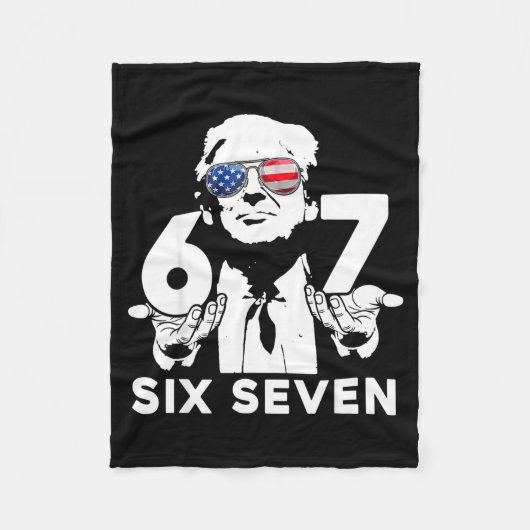Funny 67 Six Seven Trump Meme  フリースブランケット (正面)