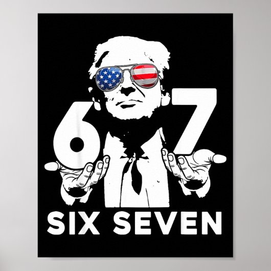 Funny 67 Six Seven Trump Meme ポスター (正面)
