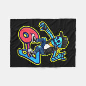 Funny 67 Skeleton Skater Meme Retro Skateboarding フリースブランケット (正面(横))