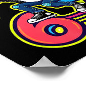 Funny 67 Skeleton Skater Meme Retro Skateboarding  ポスター (角)