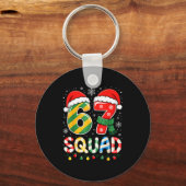 Funny 67 Squad Candy Cane Santa Hat Christmas Men  キーホルダー (正面)