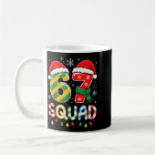 Funny 67 Squad Candy Cane Santa Hat Christmas Men  コーヒーマグカップ (左)