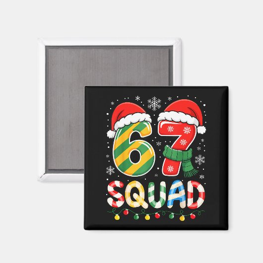 Funny 67 Squad Candy Cane Santa Hat Christmas Men  マグネット (正面/裏面)