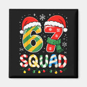 Funny 67 Squad Candy Cane Santa Hat Christmas Men  マグネット (正面)