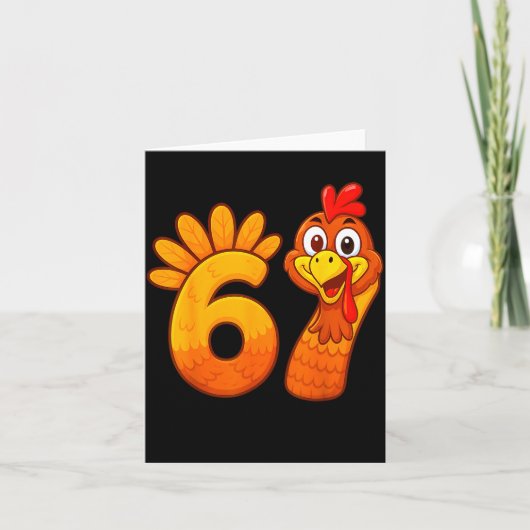 Funny 67 Thanksgiving Meme Turkey Six Seven Costum カード (正面)