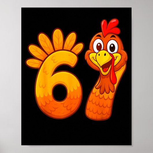 Funny 67 Thanksgiving Meme Turkey Six Seven Costum ポスター (正面)
