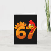 Funny 67 Thanksgiving Turkey Face 67 Number カード (正面)