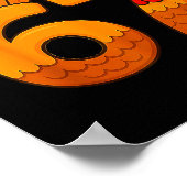 Funny 67 Thanksgiving Turkey Face 67 Number  ポスター (角)