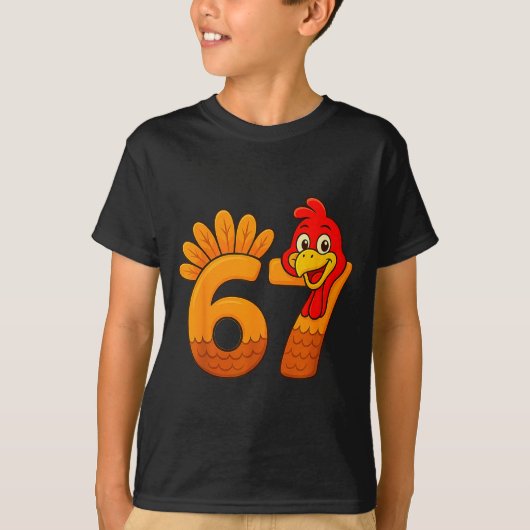 Funny 67 Thanksgiving Turkey Face 67 Number Tシャツ (正面)