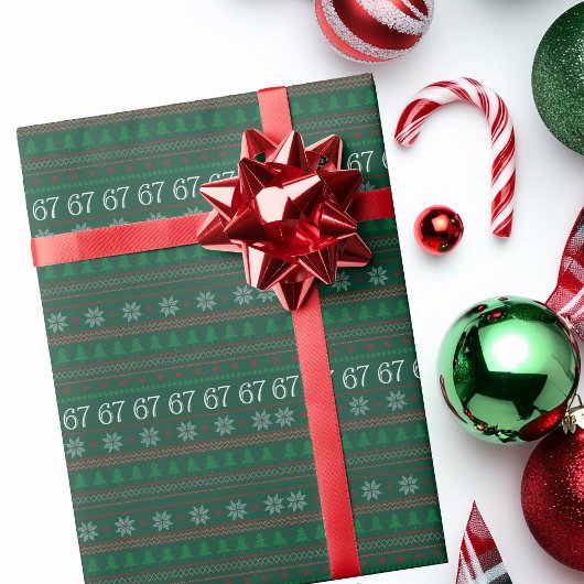 Funny 67 Ugly Christmas Sweater Party 6 7 ラッピングペーパー