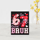 Funny 67 Valentines Bruh Six Seven Meme Heart 6 7  カード (黄色い花)