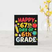 Funny 67th Day Of 6th Grade Teacher Student Six Se カード (黄色い花)