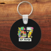 Funny 67th Day Of School, Vibes Funny Six Seven 67 キーホルダー (正面)