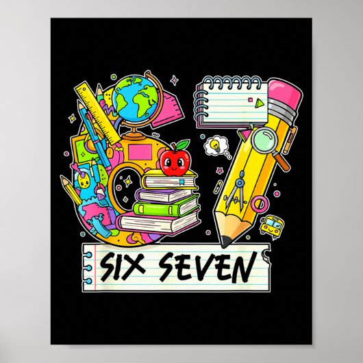 Funny 67th Day Of School, Vibes Funny Six Seven 67 ポスター (正面)