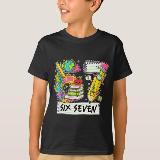 Funny 67th Day Of School, Vibes Funny Six Seven 67 Tシャツ (正面)