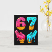 Funny 6 7 67 Six Seven Meme  カード (黄色い花)