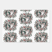 Funny 6 7 Brainrot Meme Christmas Set of 3 ラッピングペーパーシート (正面3)