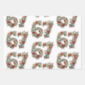 Funny 6 7 Brainrot Meme Christmas Set of 3 ラッピングペーパーシート (正面2)