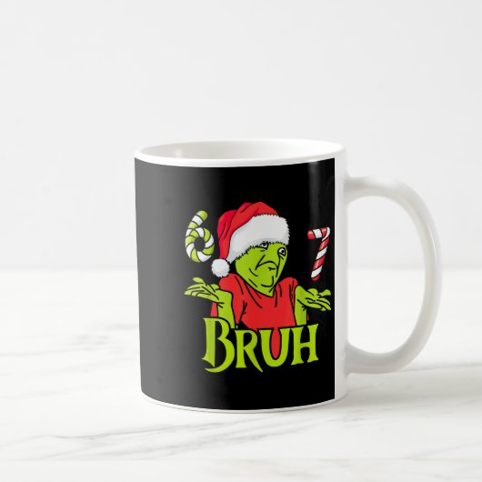 Funny 6 7 Bruh Merry Christmas Santa 67 Meme Men W コーヒーマグカップ (右)