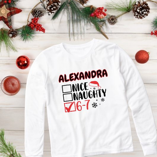 Funny 6-7 Christmas Checklist Custom Name Shirts