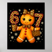 Funny 6 7 Christmas Leopard Bow Gingerbread Girls  ポスター (正面)