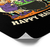 Funny 6 7 Halloween Costume Witch Cute Retro Fun M ポスター (角)
