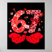 Funny 6 7 Hands Meme Cute Valentine's Day Six Seve ポスター (正面)