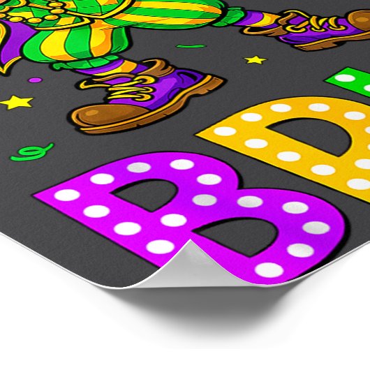 Funny 6 7 Mardi Gras Six Seven Dabbing Boy 67 Mard ポスター (角)