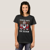 Funny 6 7 Meme Big Mouth Boy Santa Claus Says Merr Tシャツ (正面フル)