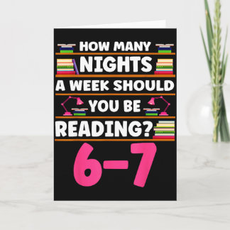 Funny 6 7 Meme Book Lover Teachers Bookish Men Wom カード