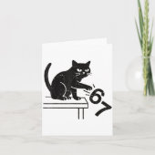 Funny 6 7 Meme Cat Knocking Off 67  カード (正面)