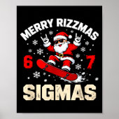 Funny 6-7 Meme Christmas Nice Naughty 67 Slang Tre ポスター (正面)