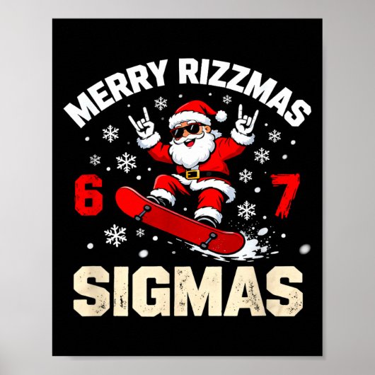 Funny 6-7 Meme Christmas Nice Naughty 67 Slang Tre ポスター (正面)