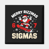 Funny 6-7 Meme Christmas Nice Naughty 67 Slang Tre マグネット (正面)