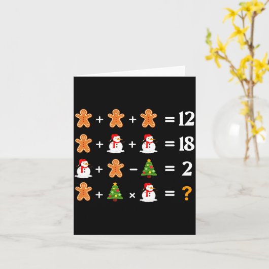 Funny 6 7 Meme Christmas Order Of Operations Math  カード (黄色い花)