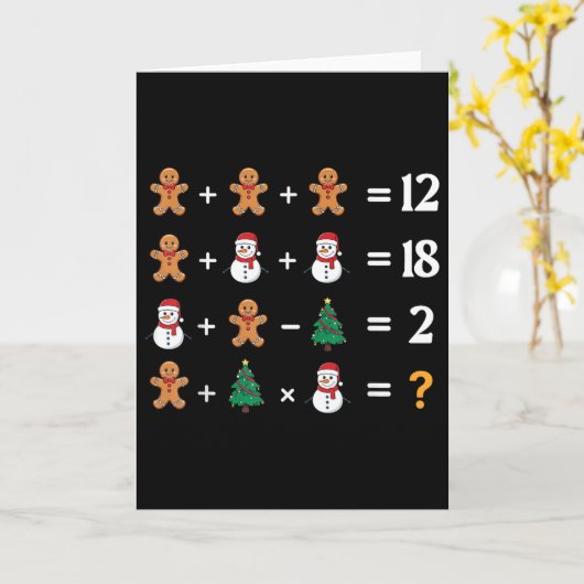 Funny 6 7 Meme Christmas Order Of Operations Math  カード (黄色い花)