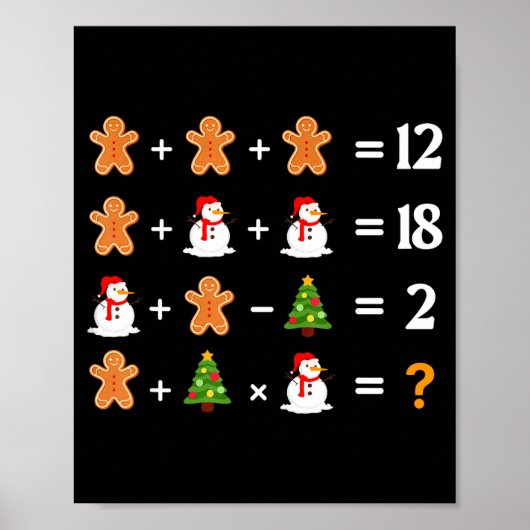 Funny 6 7 Meme Christmas Order Of Operations Math ポスター (正面)