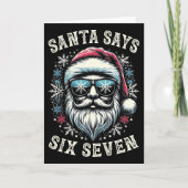 Funny 6-7 Meme Christmas Santa Six Seven Brain Rot カード (正面)