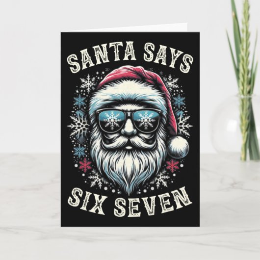 Funny 6-7 Meme Christmas Santa Six Seven Brain Rot カード (正面)