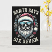 Funny 6-7 Meme Christmas Santa Six Seven Brain Rot カード (黄色い花)