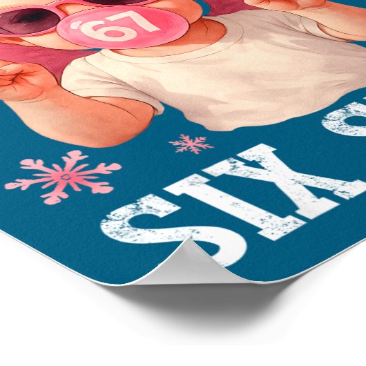 Funny 6 7 Meme Heart Cud Says Six Seven 67 Valenti ポスター (角)