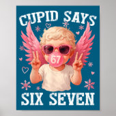 Funny 6 7 Meme Heart Cud Says Six Seven 67 Valenti ポスター (正面)