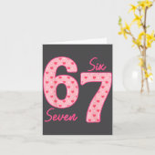 Funny 6 7 Meme Heart Gen Alpha Six Seven 67 Valent カード (黄色い花)