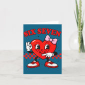 Funny 6 7 Meme Heart Six Seven 67 Valentine Couple カード (正面)