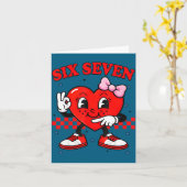 Funny 6 7 Meme Heart Six Seven 67 Valentine Couple カード (黄色い花)