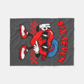 Funny 6 7 Meme Heart Six Seven 67 Valentine Couple フリースブランケット (正面(横))