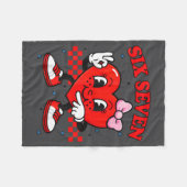 Funny 6 7 Meme Heart Six Seven 67 Valentine Couple フリースブランケット (正面(横))