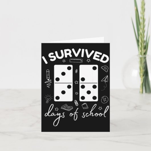 Funny 6 7 Meme I Survived 67 Days Of School Domino カード (正面)