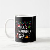 Funny 6-7 Meme Nice Naughty 67 Christmas Brain Rot コーヒーマグカップ (左)