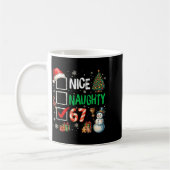 Funny 6-7 Meme Nice Naughty 67 Christmas Brain Rot コーヒーマグカップ (左)